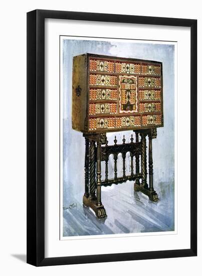 Vargueno Cabinet of Chestnut, Ivory and Other Materials, 1910-Edwin Foley-Framed Giclee Print