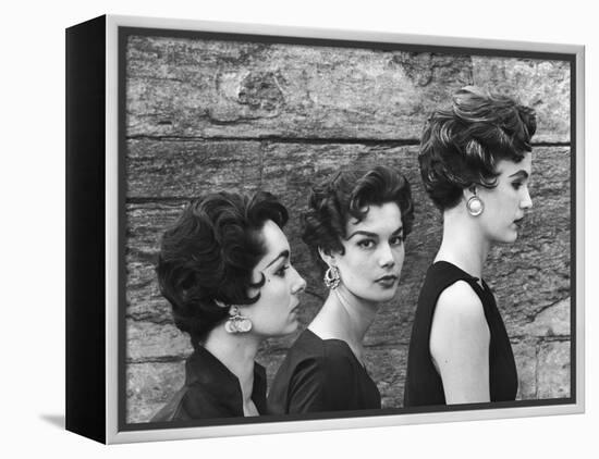 Variations of an Italian Haircut Labeled with Artistic License by Hairdresser Marcel-Yale Joel-Framed Premier Image Canvas