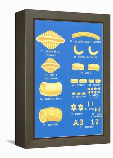 Varieties of Pasta-null-Framed Stretched Canvas