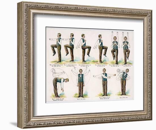 Variety of Body Exercises Requiring No Special Apparatus That Will Keep Any Chap in Good Shape-null-Framed Photographic Print