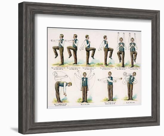 Variety of Body Exercises Requiring No Special Apparatus That Will Keep Any Chap in Good Shape--Framed Photographic Print