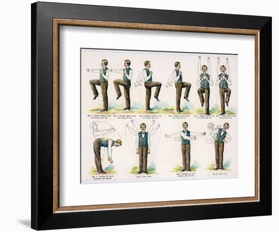 Variety of Body Exercises Requiring No Special Apparatus That Will Keep Any Chap in Good Shape--Framed Photographic Print