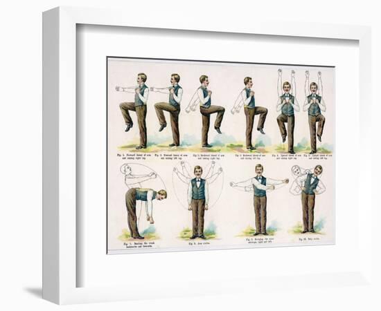 Variety of Body Exercises Requiring No Special Apparatus That Will Keep Any Chap in Good Shape-null-Framed Photographic Print