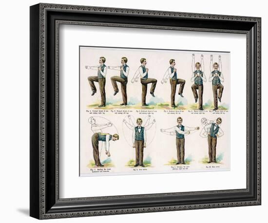 Variety of Body Exercises Requiring No Special Apparatus That Will Keep Any Chap in Good Shape--Framed Photographic Print