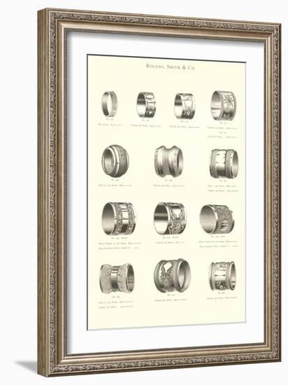 Variety of Engraved Napkin Rings-null-Framed Art Print