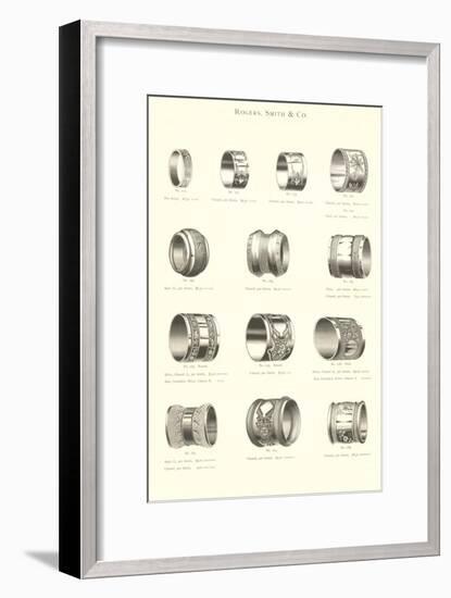 Variety of Engraved Napkin Rings-null-Framed Art Print