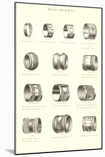 Variety of Engraved Napkin Rings-null-Mounted Art Print