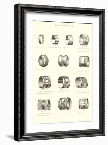 Variety of Engraved Napkin Rings-null-Framed Art Print