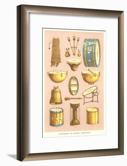 Variety of Percussion Instruments-null-Framed Art Print