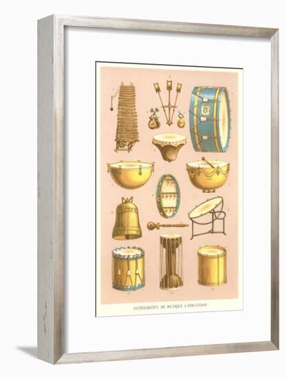 Variety of Percussion Instruments-null-Framed Art Print