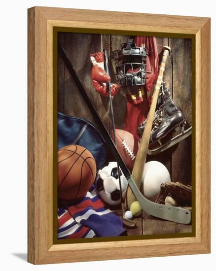 Variety of Sports Equipment-William Whitehurst-Framed Premier Image Canvas