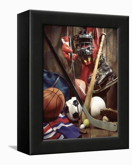 Variety of Sports Equipment-William Whitehurst-Framed Premier Image Canvas