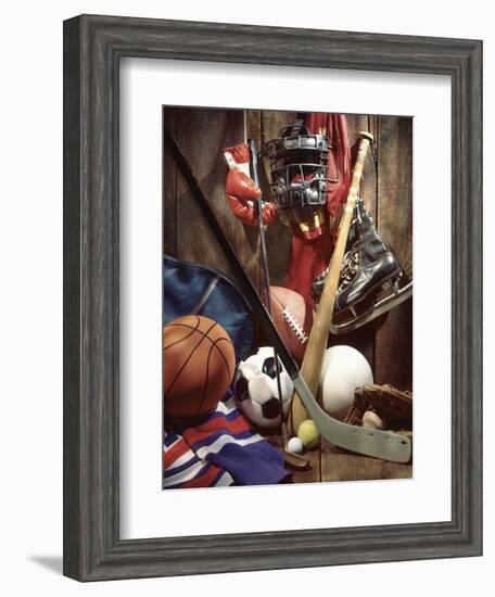 Variety of Sports Equipment-William Whitehurst-Framed Photographic Print