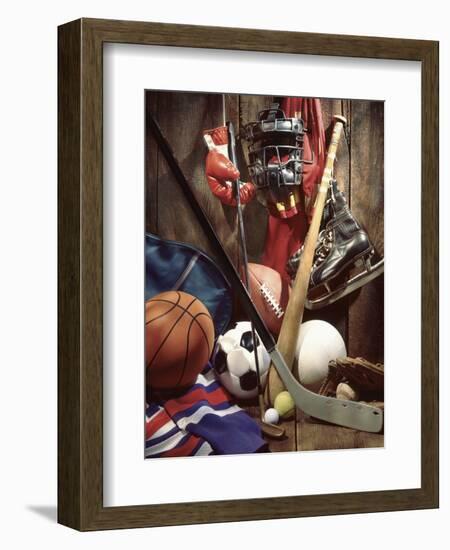 Variety of Sports Equipment-William Whitehurst-Framed Photographic Print