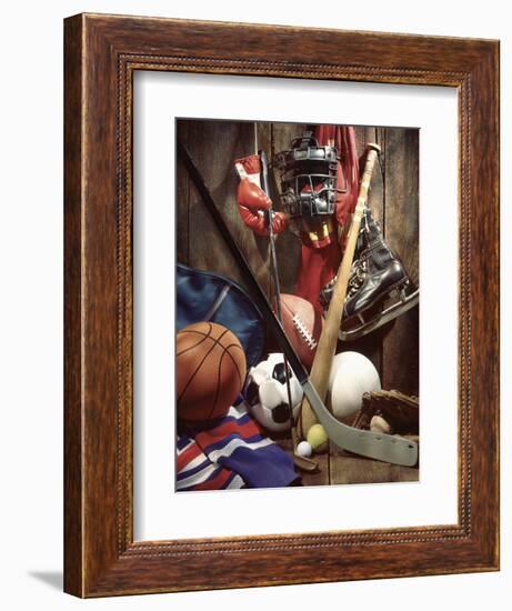 Variety of Sports Equipment-William Whitehurst-Framed Photographic Print