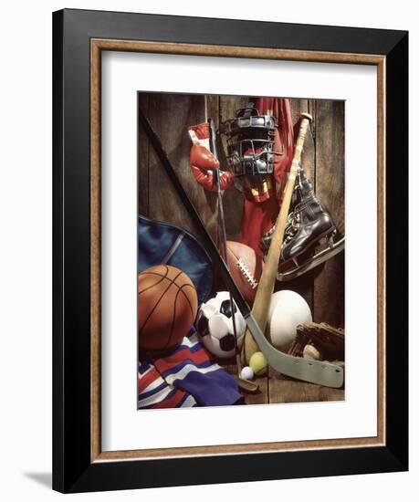 Variety of Sports Equipment-William Whitehurst-Framed Photographic Print