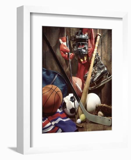 Variety of Sports Equipment-William Whitehurst-Framed Photographic Print