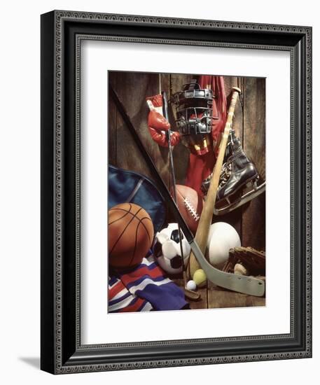 Variety of Sports Equipment-William Whitehurst-Framed Photographic Print