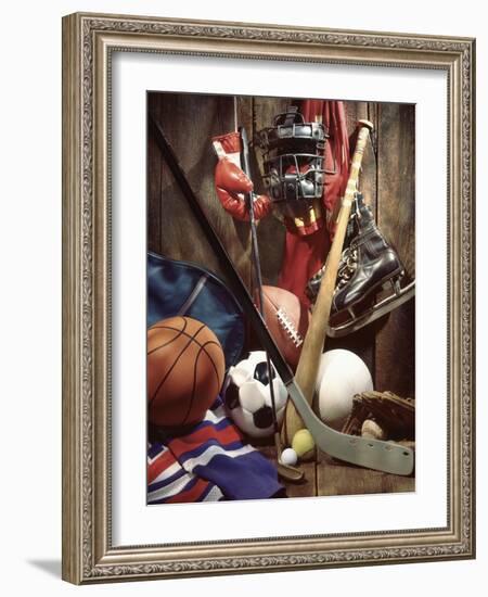 Variety of Sports Equipment-William Whitehurst-Framed Photographic Print