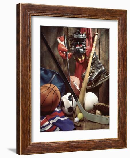 Variety of Sports Equipment-William Whitehurst-Framed Photographic Print