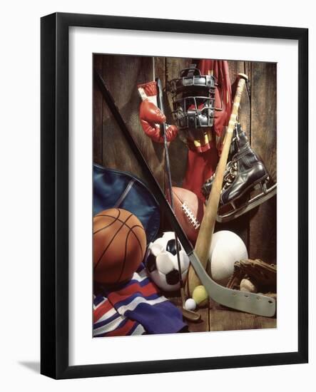 Variety of Sports Equipment-William Whitehurst-Framed Photographic Print