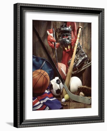 Variety of Sports Equipment-William Whitehurst-Framed Photographic Print