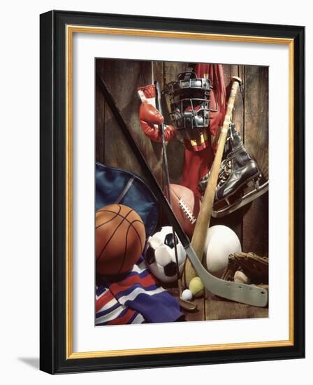 Variety of Sports Equipment-William Whitehurst-Framed Photographic Print