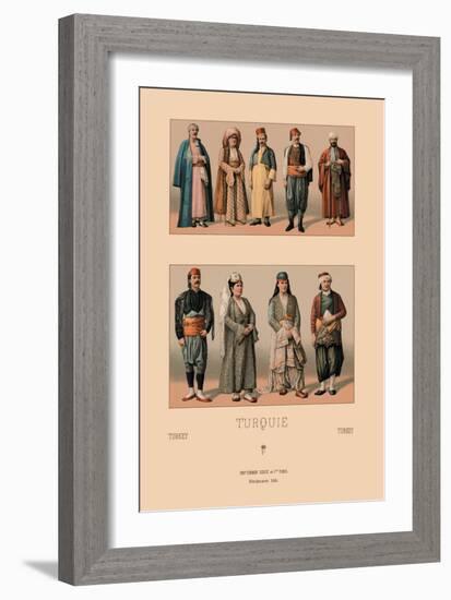 Variety of Turkish Costumes-Racinet-Framed Art Print