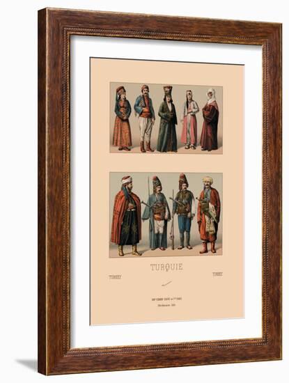 Variety of Turkish Costumes-Racinet-Framed Art Print