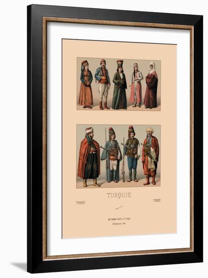 Variety of Turkish Costumes-Racinet-Framed Art Print