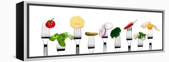 Variety of Vegetarian Food on Forks-foodbytes-Framed Premier Image Canvas