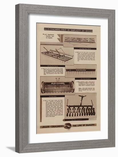 Various Allis Chalmers Tractor Equipment-null-Framed Giclee Print