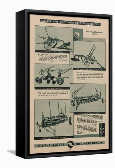 Various Allis Chalmers Tractor Equipment-null-Framed Premier Image Canvas