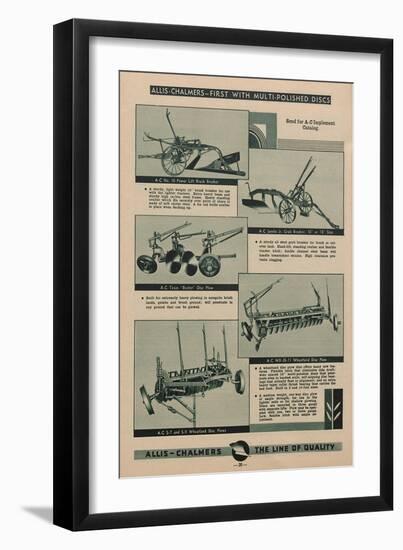 Various Allis Chalmers Tractor Equipment-null-Framed Giclee Print