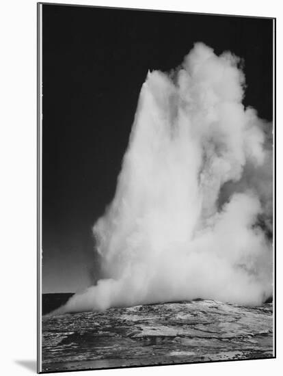 Various Angles During Eruption. "Old Faithful Geyser Yellowstone National Park" Wyoming  1933-1942-Ansel Adams-Mounted Premium Giclee Print