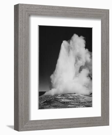 Various Angles During Eruption. "Old Faithful Geyser Yellowstone National Park" Wyoming  1933-1942-Ansel Adams-Framed Premium Giclee Print