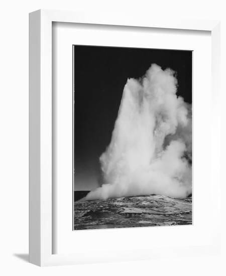 Various Angles During Eruption. "Old Faithful Geyser Yellowstone National Park" Wyoming  1933-1942-Ansel Adams-Framed Premium Giclee Print