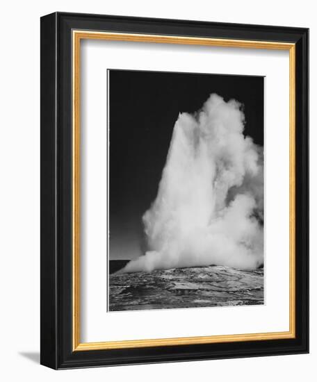 Various Angles During Eruption. "Old Faithful Geyser Yellowstone National Park" Wyoming  1933-1942-Ansel Adams-Framed Premium Giclee Print