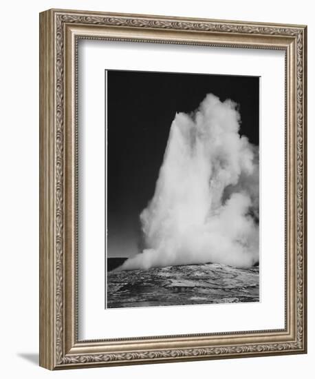 Various Angles During Eruption. "Old Faithful Geyser Yellowstone National Park" Wyoming  1933-1942-Ansel Adams-Framed Art Print