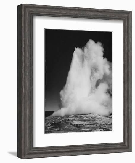 Various Angles During Eruption. "Old Faithful Geyser Yellowstone National Park" Wyoming  1933-1942-Ansel Adams-Framed Art Print