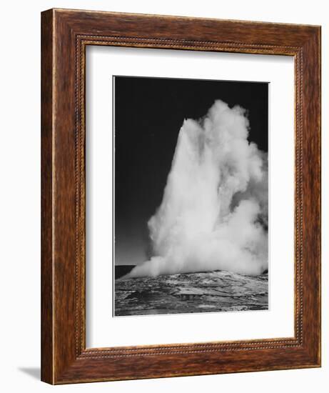 Various Angles During Eruption. "Old Faithful Geyser Yellowstone National Park" Wyoming  1933-1942-Ansel Adams-Framed Art Print