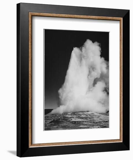 Various Angles During Eruption. "Old Faithful Geyser Yellowstone National Park" Wyoming  1933-1942-Ansel Adams-Framed Art Print