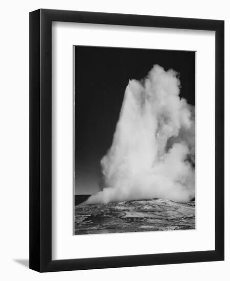 Various Angles During Eruption. "Old Faithful Geyser Yellowstone National Park" Wyoming  1933-1942-Ansel Adams-Framed Art Print