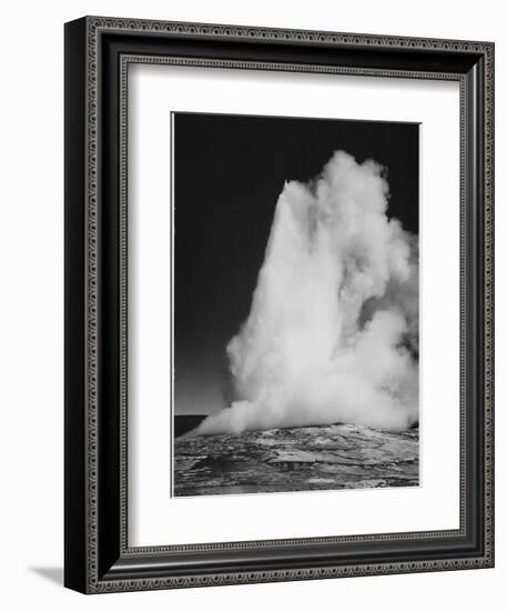 Various Angles During Eruption. "Old Faithful Geyser Yellowstone National Park" Wyoming  1933-1942-Ansel Adams-Framed Art Print