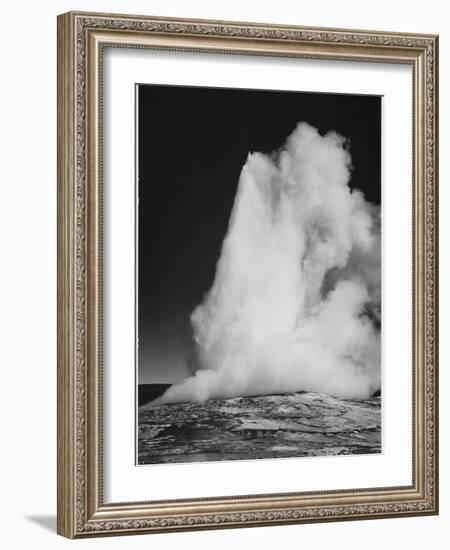 Various Angles During Eruption. "Old Faithful Geyser Yellowstone National Park" Wyoming  1933-1942-Ansel Adams-Framed Art Print