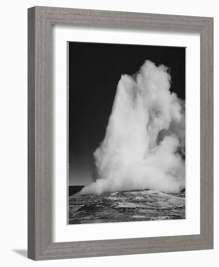 Various Angles During Eruption. "Old Faithful Geyser Yellowstone National Park" Wyoming  1933-1942-Ansel Adams-Framed Art Print