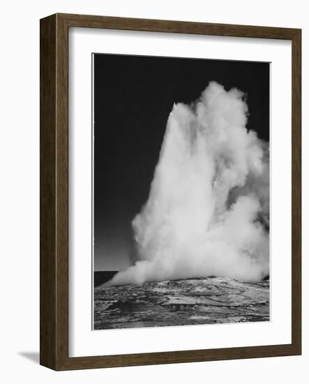 Various Angles During Eruption. "Old Faithful Geyser Yellowstone National Park" Wyoming  1933-1942-Ansel Adams-Framed Art Print