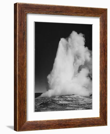 Various Angles During Eruption. "Old Faithful Geyser Yellowstone National Park" Wyoming  1933-1942-Ansel Adams-Framed Art Print