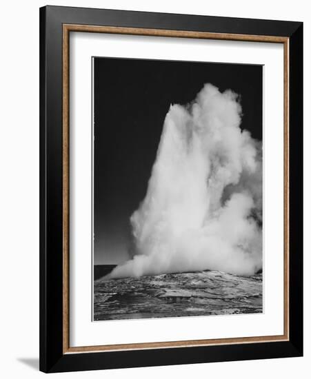 Various Angles During Eruption. "Old Faithful Geyser Yellowstone National Park" Wyoming  1933-1942-Ansel Adams-Framed Art Print