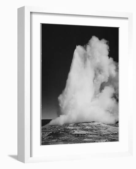 Various Angles During Eruption. "Old Faithful Geyser Yellowstone National Park" Wyoming  1933-1942-Ansel Adams-Framed Art Print